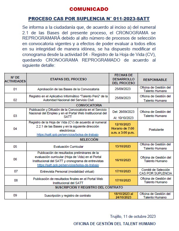 comunicado cronograma
