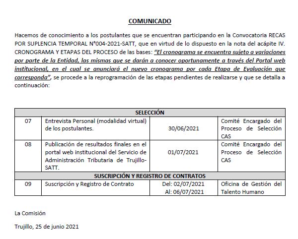 comunicado