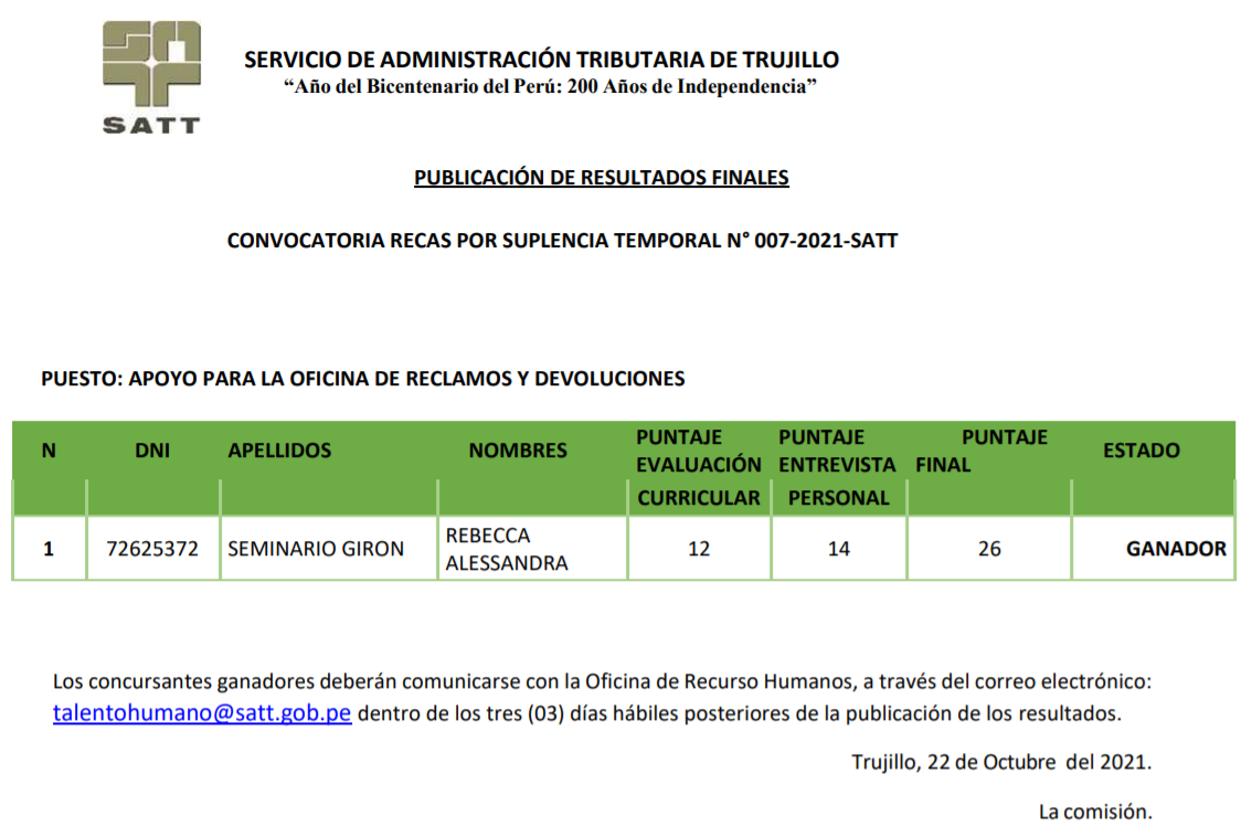 Resultados 007